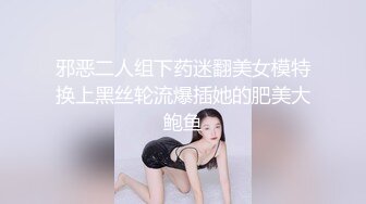 邪恶二人组下药迷翻美女模特换上黑丝轮流爆插她的肥美大鲍鱼